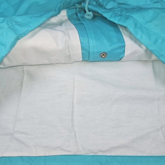 Windbreaker Jacket Size 22 Teal Blue Pockets Lined Vintage Current Seen Russia - Picture 2 of 9